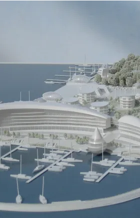 White architectural models